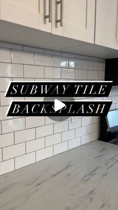 the subway tile backsplash is clean and ready to be used in this kitchen