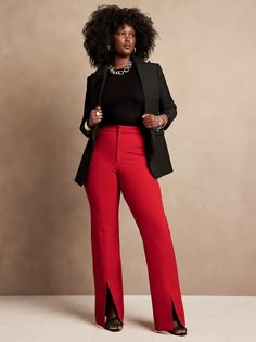 High-Rise Flare Sculptweave Pant | Banana Republic Fitted Wide-leg Pants With Seam Detailing, High-waisted Workwear Bottoms With Side Slits, High-waisted Pants With Side Slits For Workwear, Casual High-waisted Bottoms With Side Slits For Work, Casual High-waisted Pants With Side Slits For Workwear, Workwear Straight Pants With Side Slits, Fitted Bottoms With Side Slits, Fitted Workwear Pants With Side Slits, Fitted Wide-leg Pants With Side Slits