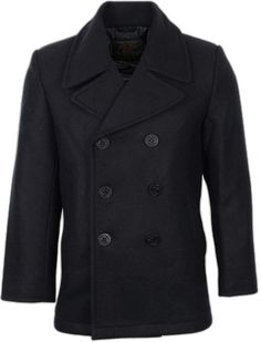 Fitted Solid Double-breasted Outerwear, Fitted Solid Color Long Pea Coat, Fitted Long Pea Coat In Solid Color, Casual Fitted Wool Coat, Classic Long Sleeve Pea Coat For Winter, Fitted Single Breasted Sport Coat For Cold Weather, Tailored Casual Pea Coat For Winter, Fitted Business Pea Coat With Long Sleeves, Winter Pea Coat With Hidden Button Closure