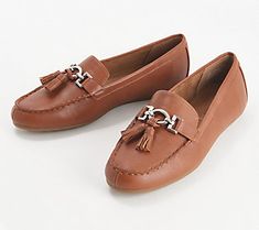 Business-casual at its best. A tassel detail and metallic touches give these loafers their undeniable appeal. From Aerosoles. Brown Tassel Loafers For Spring, Brown Spring Loafers With Tassels, Leather Moccasins With Tassels, Tassel Loafers, Go Out, Out Of Style, Loafers Men, Business Casual, Dress Shoes Men