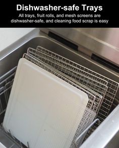 dishwashers - safe trays all trays, fruits and mesh screens are dishwasher - safe, and cleaning food scrap is easy