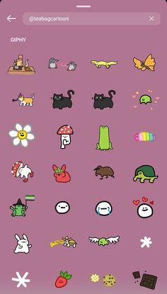 an image of stickers on the back of a cell phone, showing different types of animals