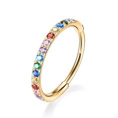 PRICES MAY VARY. Advanced materials: It is made of AAA+ CZ and 316L stainless steel, nickel free, lead free and cadmium free, hypoallergenic to human body. Color&Size: gold with rainbow CZ, available 20G and in 8mm inner diameter. Please double check the measurements prior to purchasing. Multiple using：It can be used as cartilage earrings/helix earrings/tragus earrings/daith earrings/rook earrings/conch earrings/lobe earrings and sleeper earring, according to your piercing sizes and needs. Well Ring Nose Piercing, Earrings Conch, Conch Earrings, Lobe Earrings, Tragus Daith, Septum Hoop, Conch Piercing Jewelry, Nose Piercing Hoop, Tragus Piercing Jewelry