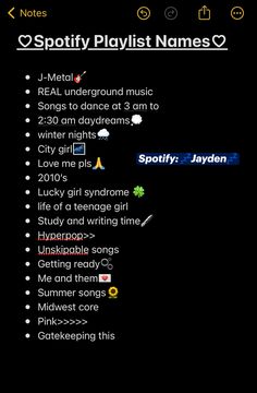 spotify playlist names - screenshote for the spoty player's name