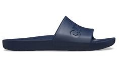 This simple, easy to wear slide offers essential Crocs comfort and style at an amazing price. A sleek upper features the Crocs logo, and a fully molded Croslite™ design makes it lightweight and comfortable. An everyday slide sandal that’s so perfect, you’ll want multiple pairs!  Crocs Slide Details:    Sleek upper featuring Crocs logo   Incredibly light and easy to wear   Fully molded Croslite™ material for signature Crocs comfort Non-slip Blue Slip-on Slides, Blue Slip-on Slides For Sports, Blue Sporty Slip-on Slides, Blue Sporty Non-slip Slides, Crocs Slides, Blue Non-slip Synthetic Slides, Slide Sandals, Sleek, Shoes Sandals