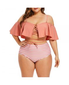 Cowl Neck Plus Size Front Slit Sweater - Brown - 3I89399028 Size L Cute Plus Size Bikinis, Look Jean, Curvy Swimwear, Sweater Brown, Trendy Swimwear, Striped Swimsuit, Moda Plus, Plus Size Swimsuits, Punta Cana