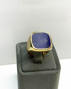 Lapis Lazuli Men Ring, Pinky Signet Blue Ring, Square Shape, Genuine Gemstone, Stylish Gold Silver Ring, Handmade Jewelry, Best Gift for Him ◎ Details ◎ ○ Material 14K Solid Gold or 925 Sterling Silver Weight of Ring : approx 18.00 gr Height of Ring : approx 5.30 mm ○ Upgrade to Solid 18K Gold, please click the link below: https://www.etsy.com/listing/962826004 ○ Gemstone Natural Lapis Lazuli Gemstone approx. 15 mm x 15 mm 4.50 ct Made to Order HANDMADE ITEM ○ For Men Collection : https://etsy.m 14k Gold Jewelry With Large Stone Ring, Luxury Rings With Natural Stones For Anniversary, Luxury Natural Stones Ring Jewelry, Luxury Natural Stone Ring Jewelry, Luxury Jewelry Ring With Natural Stones, Classic Blue Lapis Lazuli Rings, Luxury Rings With Natural Stones For Gift, Classic Lapis Lazuli Ring With Polished Finish, Classic Lapis Lazuli Jewelry Ring