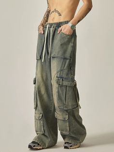 Expertly crafted with a washed denim fabric, these oversized cargo pants offer both style and functionality. The oversized fit provides comfort and versatility, while the cargo pockets add extra storage space. Perfect for everyday wear, these pants are a must-have for any fashion-forward individual. ■size(cm) Length Hips Hem M 106 108 62 L 108 112 64 XL 110 116 66 ■model 174cm 61kg L Baggy Cargo Pants With Cargo Pockets, Baggy Casual Cargo Pants With Pockets, Hip Hop Style Cotton Cargo Jeans For Outdoor, Hip Hop Cargo Jeans With Side Pockets For Outdoor, Cotton Cargo Jeans For Outdoor, Baggy Cotton Cargo Jeans For Outdoor, Outdoor Cotton Cargo Jeans With Pockets, Baggy Hip Hop Cargo Pants With Pockets, Baggy Cargo Jeans With Patch Pockets For Outdoor