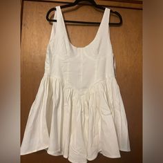 Very Very Comfortable Material. Purchased For A Bachelorette, It Was Too Cold - Fits Like A Large - Nwt, Just Needs A Fresh Steam, It Came Like This White Cotton Fit And Flare Mini Dress, 12th Tribe, Cold Fits, Too Cold, Steam, Colorful Dresses, White Dress, Color White, Things To Come