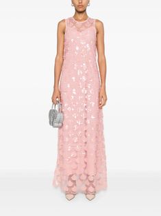 ROTATE BIRGER CHRISTENSEN Sleeveless Maxi Dress - Farfetch Rotate Birger Christensen, Birger Christensen, Wedding Guest Looks, Sequin Maxi Dress, Sequin Maxi, Yoko London, City Dress, Pink Maxi Dress, Summer Beach Wear