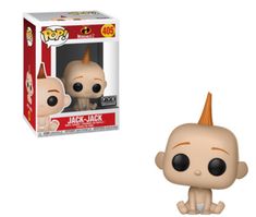 the pop vinyl figure is in front of a box with it's head sticking out