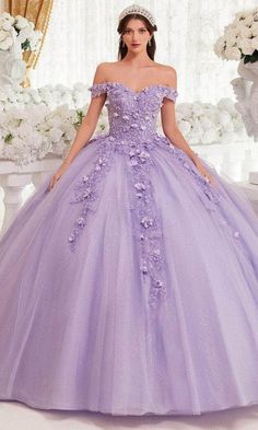 Purple Prom Dress Poofy, Xv Dresses Purple, Ladivine Dress, Fairytale Silhouette, Quinceanera Dresses Yellow, Lavender Ball Gown, Mac Duggal Prom Dresses, Cheap Quinceanera Dresses, Quincenera Dresses