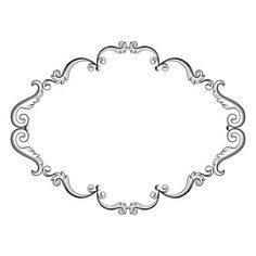 an ornate frame with swirls and scrolls in the middle, on a white background