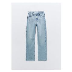 HIGH RISE - STRAIGHT - ANKLE-GRAZER - RIGIDHigh-waisted five pocket jeans. Washed effect. Straight leg and unfinished hem. Front zip and metal button closure. High Waist Straight Fit Jeans With Belt Loops, Casual Straight Flare Jeans With Belt Loops, Casual Straight Flare Jeans, High Waist Straight Fit Jeans With Five Pockets, Zara Light Wash Bottoms For Fall, Zara Light Wash Straight Leg Jeans, Zara Casual Jeans With Five Pockets, Casual Zara Jeans With Five Pockets, Zara High Rise Flare Jeans For Fall