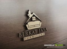 the logo for berkat java furniture is displayed on a wooden surface with a woman standing on top