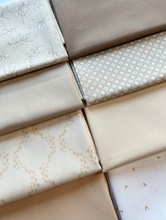 several different types of fabric laid out on top of each other