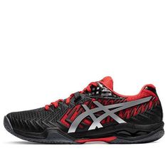 ASICS Court Control FF 2 'Black Electric Red' 1071A056-003 (SNKR/Cozy/Casual/Breathable) Asics Tennis Shoes, Tennis Shoes, Tennis, Electricity, Red, Quick Saves, Black