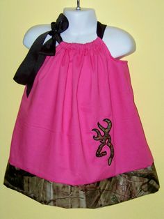 Camo & Hot Pink + Deer Pillowcase Dress / Girly / Deer / Thanksgiving / Christmas / Fall / Baby / Infant / Toddler / Kid/ Custom Boutique on Etsy, $30.00 Deer Dress, Girl Camo, Browning Deer, Pink Deer, Baby Girl Toddler, Infant Baby Girl