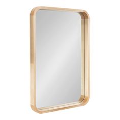 the mirror is made out of wood and has a wooden frame