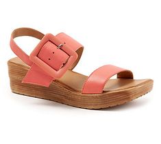 Slip into this fashionable sandal with a large adjustable buckle for eye-catching style and a soft, comfortable fit. From Bueno. Summer T-strap Sandals With Buckle Closure And Open Heel, Summer T-strap Sandals With Buckle And Open Heel, Comfortable Adjustable Slingback Sandals With Buckle, Trendy Open Heel Footbed Sandals For Spring, Chic Spring T-strap Sandals With Buckle Closure, Summer Leather Slingback Sandals With Buckle Closure, Casual Summer Footbed Sandals With Toe Loop, Modern T-strap Sandals With Buckle For Spring, Trendy Adjustable Strap Sandals