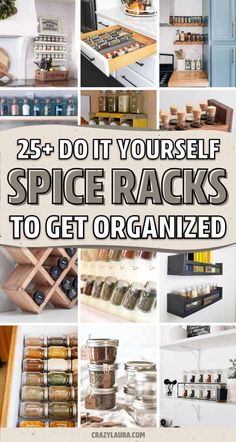 25 + do it yourself spice racks to get organized in the kitchen or living room