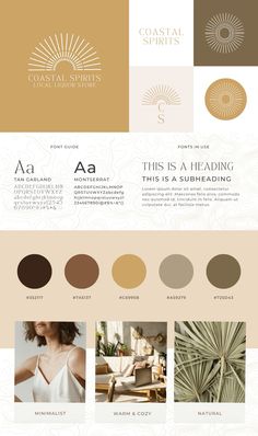 the website design for sunburst is shown in gold, brown and white colors