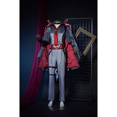 Genshin Impact Wriothesley Cosplay Costume Wriothesley Cosplay, Genshin Impact Wriothesley, Back Chain, Tie Necklace, Leg Bands, Pearl Leather, Gold Satin, Leather Luggage, Discord Server