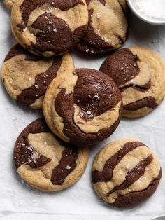 chocolate chip cookies with sea salt on top