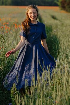 Dive into sophistication with our Moonlight Blue Classic Dress. Tailored for a sleek fit, it features a full-circle skirt, side zip, and Peter Pan Collar. The dress is perfect for evening gatherings or dinner events, offering a timeless and elegant silhouette that stands out in any crowd. Discover more from Sondeflor Shop here: https://www.etsy.com/shop/SondeflorShop Embrace timeless elegance in our Milky White Classic Dress. With a full-circle skirt, side zip, and Peter Pan Collar, this dress e Dress Peter Pan Collar, Blue Linen Dress, Tailored Clothes, Marine Uniform, Dress Cottagecore, Collared Dress, Wool Clothing, Knee Length Shorts, Full Circle Skirts