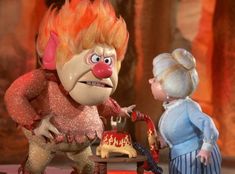 an animated character talking to another character in a scene from the movie muppets