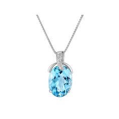 Accessorize in style with this Sterling Silver Blue Topaz Diamond Pendant Necklace. Click on this JEWELRY & WATCHES GUIDE to learn about fit, styles, materials and more! Accessorize in style with this Sterling Silver Blue Topaz Diamond Pendant Necklace. Click on this JEWELRY & WATCHES GUIDE to learn about fit, styles, materials and more! FEATURES Pendant length: 1.18"L x 0.59"W Chain length: 18 in. Chain type: snake Clasp: lobster-claw Metal: sterling silver Plating: rhodium Finish: polished Pac Elegant Blue Necklace With Accent Stones, Classic Blue Necklaces With Accent Stones, Classic Blue Necklace With Accent Stones, Formal Light Blue Diamond Necklace, Blue Diamond Necklace With Accent Stones, Formal Blue Topaz Necklace With Gemstone Accents, Formal Topaz Necklaces With Accent Stones, Elegant Blue Topaz Necklaces With Accent Stones, Elegant Blue Topaz Necklace With Accent Stones