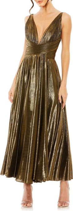 Mac Duggal Pleated Metallic Cocktail Dress | Nordstrom Robe Fuchsia, Champagne Formal Dresses, Tea Length Prom Dress, Red Sequin Dress, Blue Sequin Dress, Formal Dresses With Sleeves, Fuchsia Dress, Burgundy Prom Dress, Light Blue Dresses