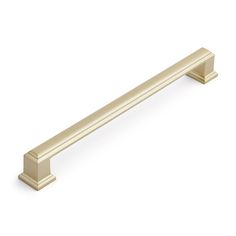 an image of a brass finish pull handle on a white background with clippings