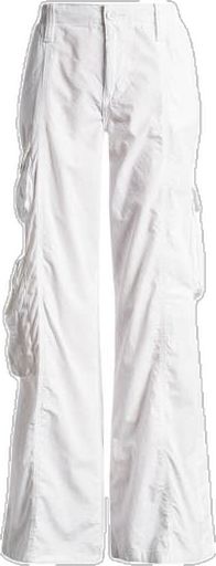 White Cotton Pants With Multiple Pockets, White Full Length Cargo Pants With Multiple Pockets, White Cotton Bottoms With Cargo Pockets, White Cotton Parachute Pants With Multiple Pockets, White Cotton Cargo Jeans, White Full Length Utility Cargo Jeans, White Cotton Cargo Jeans With Pockets, White Utility Cargo Jeans Full Length, White Utility Full Length Cargo Jeans