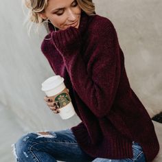 Super Soft Sweater! Perfect For Winter. Brand New, Never Worn! I Fall To Pieces, Leather Handbags Crossbody, Softest Sweater, Fitted Sweater, Getting Cozy, Sweaters Oversized, Red Sweaters, Sweater Weather, Long Sleeve Knit