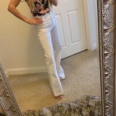 White Jeans Straight Leg 10” Wide From Top And Bottom Doll: Height: 68.9" Chest: 32.2" Waist: 24" Hip: 33.8" Jeans Straight Leg, Bell Bottoms, Jeans Straight, White Jeans, Jeans Size, Straight Leg, Women Jeans, High Waisted, Women Shopping