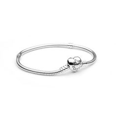 Silver Charm Bracelet with Heart Clasp | Pandora US Elegant Sterling Silver Heart-shaped Charm Bracelet, Classic Heart-shaped Bracelets With Sterling Silver Clasp, Elegant Heart Charm Bracelet With Sterling Silver Clasp, Elegant Sterling Silver Charms Bracelet For Valentine's Day, Elegant Sterling Silver Heart Charm Bracelet, Elegant Heart-shaped Charms With Lobster Clasp, Sterling Silver Clasp Snake Chain Charm Bracelet, Pandora Chain Bracelet, Bracelet With Heart