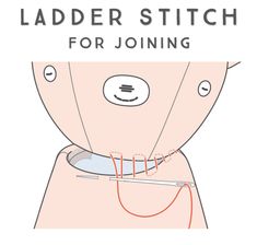 a poster with the words ladder stitch for joining