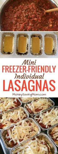 mini freezer - friendly individual lasagna recipe that is easy to make and delicious