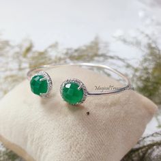 Bridal Bracelet With Elegant Green Onyx Gemstone, Cubic Zirconia Bangle, Bohemian Jewelry, Bridal Jewelry, Christmas Gift : D E T A I L S : Handcrafted with lots of love ♥ and care Gemstone- Genuine Green Onyx, CZ Metal: Brass Finish: Silver Adjustable Bangle Bangle Size: Width: 55 mm, Length: 62 mm This piece of jewelry is perfect as a gift for yourself, for a friend, a gift for Valentine's day, or a birthday. Magical Treasure Cave: Please check out the rest of our shop by clicking: https://www.etsy.com/in-en/shop/MagicalTreasureCave QUESTIONS: We are always happy to answer any of your questions, so please contact us via convo, we would love to hear from you! : C A R E : Please do not spray on perfume or other sprays while wearing. Wait until your lotion or cream is dry or has been absorb Party Bracelets With Stone Setting, Elegant Adjustable Bangle With Stones, Wedding Bangle Bracelets With Natural Stones, Wedding Bangle Bracelet With Gemstone Accents, Elegant Adjustable Stones Bangle, Wedding Bangle Bracelet With Natural Stones, Wedding Bangle Jewelry With Gemstone Accents, Adjustable Crystal Bracelet With Stones For Wedding, Adjustable Crystal Stone Bracelet For Weddings