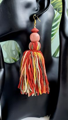 Great everyday Lightweight, multicolor tassels. Perfect for all seasons.  Tassels 5 1/2in Multicolor Tassel Earrings With Dangling Beads As A Gift, Bohemian Beaded Tassel Earrings With Round Beads, Multicolor Beaded Tassel Earrings As Gift, Multicolor Dangle Tassel Earrings With Beads, Cheap Statement Tassel Earrings With Colorful Beads, Multicolor Beaded Tassel Earrings For Beach, Bohemian Multicolor Tassel Earrings With Fringe, Multicolor Fringe Tassel Earrings For The Beach, Bohemian Multicolor Tassel Earrings With Dangling Beads