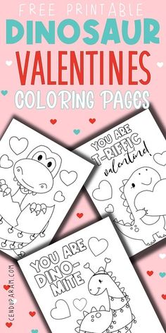 collection of Free Valentine's day coloring pages with dinosaurs Valentines Projects For Kids, Valentines Day Printables For Kids, Valentines Day Coloring Sheets, Coloring Pages Valentines Day, Valentines Dinosaur, Diy Valentine's Gifts For Kids, Valentines Coloring Pages, Valentines Day Printables