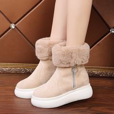 Overview: Unique design, stylish and beautiful. Good material, comfortable feet. A variety of colors, any choice. Specification: Function: Keep warm Upper material: suede Sole Material: Rubber Pattern: plain Wearing style: side zipper Color: black, beige, brown Size: 35,36,37,38,39,40 Size Information： Package Content: 1 pair x shoes Celana Kargo, Womens Suede Boots, Designer Flats, Warm Boots, Rounded Toe Boots, Zipper Boots, Boot Types, Women Boots, Pantalon Large