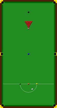 a pool table with several balls on it