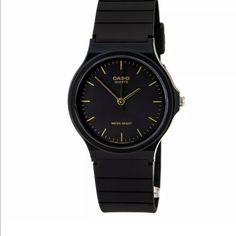 Casio Mq24-1e Men's Classic Casual Black Dial Black Strap Quartz Watch Casio Mq24-1e Classic Casual Men's Watch Features A 35mm Wide And 8mm Thick Black Resin Case With A Fixed Bezel And Textured Push-Pull Crown. Casio Mq24-1e Is Powered By A Reliable Japanese Quartz Movement. Analog, Accuracy: +/- 20 Seconds Per Month, Battery: Sr621sw, Approximately Battery Life: 2 Years, Protected By Scratch Resistant Mineral Crystal And Water Resistant.Brand New And Comes In An Original Casio Gift Box . Black Casual Business Watch, Casual Analog Watches For Business, Casual Analog Business Watches, Casual Business Watches With Analog Display, Casual Black Watch With Metal Dial, Classic Black Analog Watch, Casio Mq24, Casio Gold Watch, Baby G Shock Watches