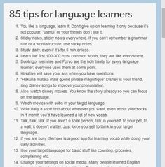 a poster with instructions on how to use language