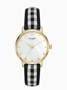 Kate Spade Metro Gingham Watch, Black Opposites Attract, Wearable Tech, Bathroom Remodeling, Kate Spade New York, Watch Strap, Shoulder Bag Women, Pretty Things, Mother Of Pearl