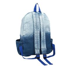 This blue Y2K backpack features a blue denim gradient with butterfly and star patches Size: 45*14*34 cm / 17.7*5.5*13.4 inMaterial: Denim Blue Denim Backpack For Everyday Use, Blue Denim Travel Backpack, Trendy Denim Backpack With Zipper Closure, Blue Bags With Zipper Closure For Streetwear, Blue Summer School Backpack, Blue Denim School Bag, Blue Denim Backpack, Blue Backpack For Streetwear, Blue Bags For Back To School Streetwear