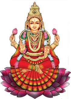 the hindu god sitting on top of a lotus with two hands in each other's lap