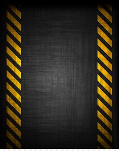 a black and yellow background with diagonal stripes